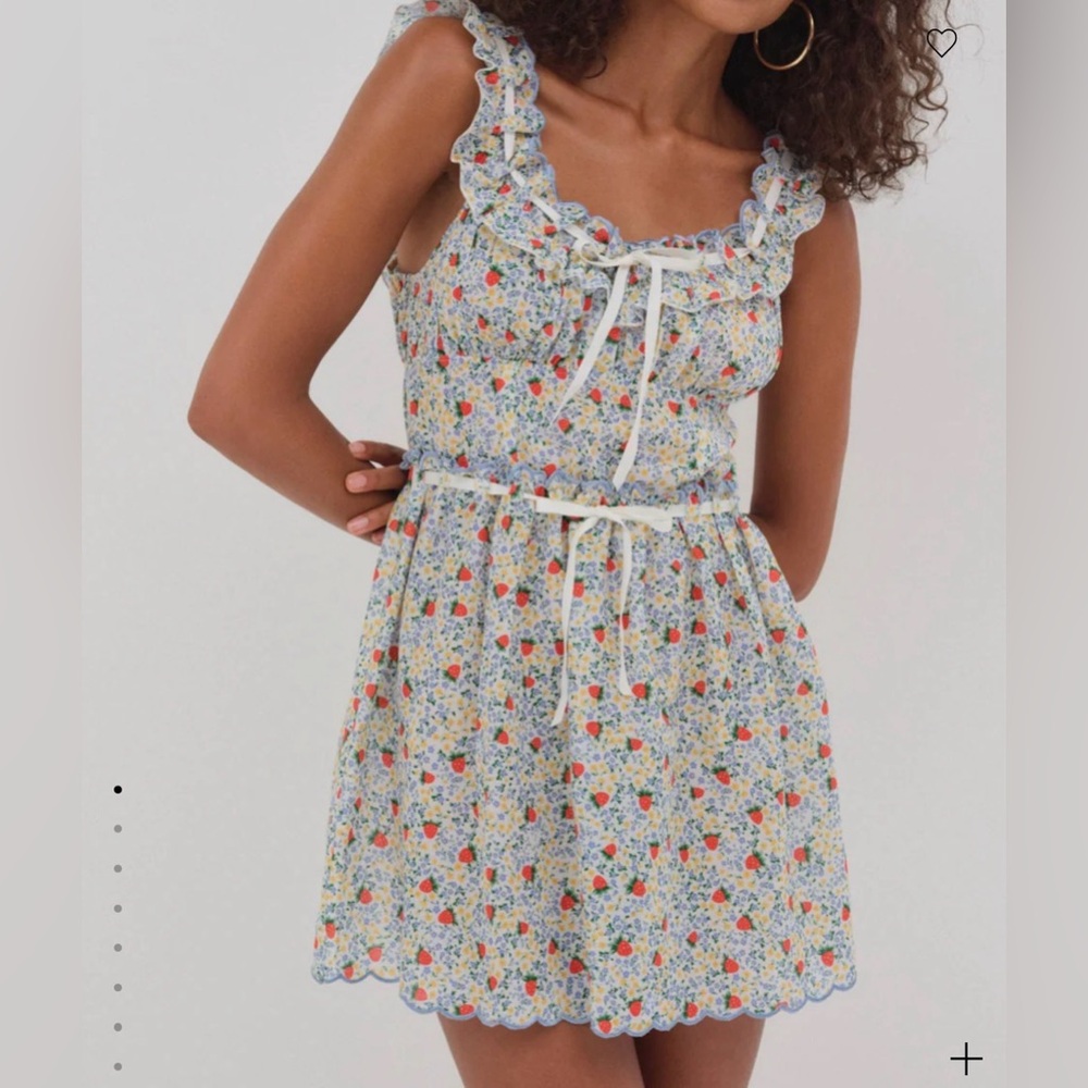 For Love & Lemons Strawberry Kiss slip dress, size XS, EUC